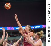 Small photo of RIGA, LATVIA. 28th of June, 2019. European Women Basketball Championship, commonly called EuroBasket Women 2019 , game between team Spain and team Great Britain in Arena Riga, Riga, Latvia.