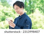 Asian man using a smart phone