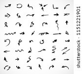 hand drawn arrows  vector set | Shutterstock .eps vector #1151221901