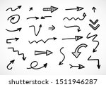 vector set of hand drawn arrows  | Shutterstock .eps vector #1511946287