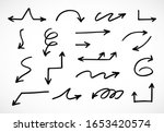 vector set of hand drawn arrows | Shutterstock .eps vector #1653420574