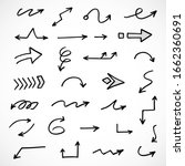 vector set of hand drawn arrows  | Shutterstock .eps vector #1662360691