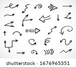 vector set of hand drawn arrows | Shutterstock .eps vector #1676965351