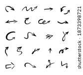 vector set of hand drawn arrows ... | Shutterstock .eps vector #1873398721