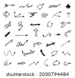 vector set of hand drawn arrows ... | Shutterstock .eps vector #2030794484