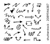 vector set of hand drawn arrows ... | Shutterstock .eps vector #2089546387
