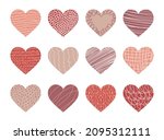 vector set of abstract heart... | Shutterstock .eps vector #2095312111