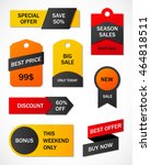 vector stickers  price tag ... | Shutterstock .eps vector #464818511