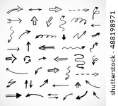 hand drawn arrows  vector set | Shutterstock .eps vector #488198971