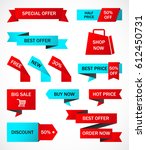 vector stickers  price tag ... | Shutterstock .eps vector #612450731