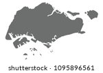 singapore map gray color | Shutterstock .eps vector #1095896561