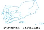 yemen map blue line color vector | Shutterstock .eps vector #1534673351