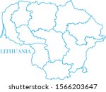lithuania map line blue color | Shutterstock .eps vector #1566203647