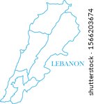 lebanon map line blue color | Shutterstock .eps vector #1566203674