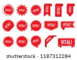 vital tag set in red. vector... | Shutterstock .eps vector #1187312284