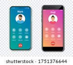 smartphone call app interface... | Shutterstock .eps vector #1751376644