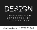 futuristic geometric font with... | Shutterstock .eps vector #1373261861