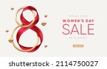 elegant 8 march banner with... | Shutterstock .eps vector #2114750027