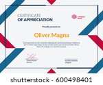 certificate of appreciation... | Shutterstock .eps vector #600498401