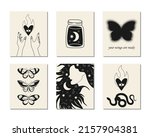 set of hand drawn witchcraft... | Shutterstock .eps vector #2157904381
