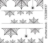halloween set of border cobweb... | Shutterstock .eps vector #723288937