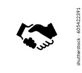 handshake icon | Shutterstock .eps vector #605422391