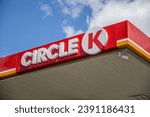 Small photo of Zarasai, Lithuania- July 15, 2023: Circle K Gas Petrol station pump close-up of the logo