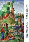 Small photo of ZAGREB, CROATIA - DECEMBER 08: Matteo da Milano: miniatures from the breviary of Alfonso I d'Este: Judas kiss, Old Masters Collection, Croatian Academy of Sciences, December 08, 2014 in Zagreb,Croatia
