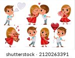 vector happy valentines day... | Shutterstock .eps vector #2120263391