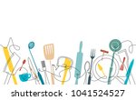 cooking pattern. background for ... | Shutterstock .eps vector #1041524527