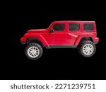 Jeep Red Car Child Toy On Black ...