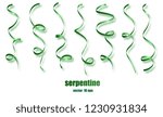 green curly ribbon serpentine...
