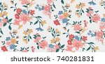 seamless floral pattern in... | Shutterstock .eps vector #740281831