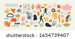 set of trendy doodle and... | Shutterstock .eps vector #1654739407