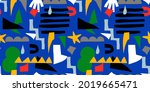 abstract matisse inspired... | Shutterstock .eps vector #2019665471