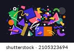 colorful 90s style geometric... | Shutterstock .eps vector #2105323694