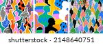 colorful diverse people crowd... | Shutterstock .eps vector #2148640751