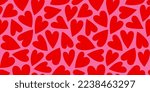 red love heart seamless pattern ...