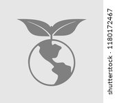 earth with leaf vector icon eps ... | Shutterstock .eps vector #1180172467