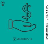 dollar in hand vector icon.... | Shutterstock .eps vector #375755497