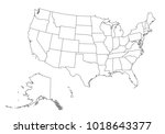 usa map with country borders ... | Shutterstock .eps vector #1018643377