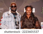 Small photo of Moe Moks, Sunshine Ra attend 2022 Afro Awards at Regal LA Live, Los Angeles, CA, November 6th 2022