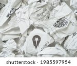 crumpled paper receipts - paper waste