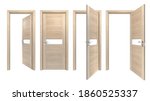 modern set of light pine wooden ... | Shutterstock . vector #1860525337