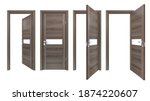 modern set of grey oak wooden... | Shutterstock . vector #1874220607
