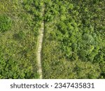 Small photo of A trekking path to nong ping,Hongkong. Top view of path to nong ping.