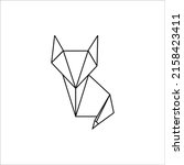 folded paper fox icon isolated... | Shutterstock .eps vector #2158423411