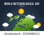 World Meteorological Day Illustration with Meteorology Science and Researching Weather in Flat Cartoon Hand Drawn for Landing Page Templates