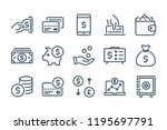 money and payment line icons.... | Shutterstock .eps vector #1195697791