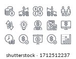 cash and money line icon set.... | Shutterstock .eps vector #1712512237